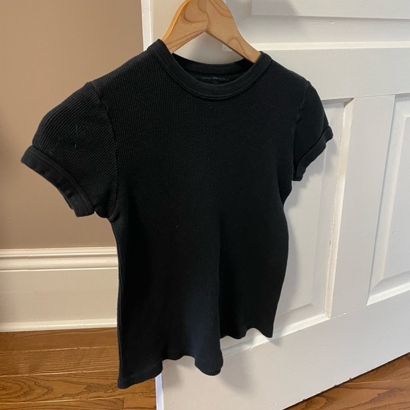 Brandy Melville waffle t shirt black - Picture 1 of 2